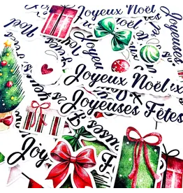 SIMPLE A SOUHAITS SIMPLE À SOUHAIT JOYEUX NOËL EPHEMERA