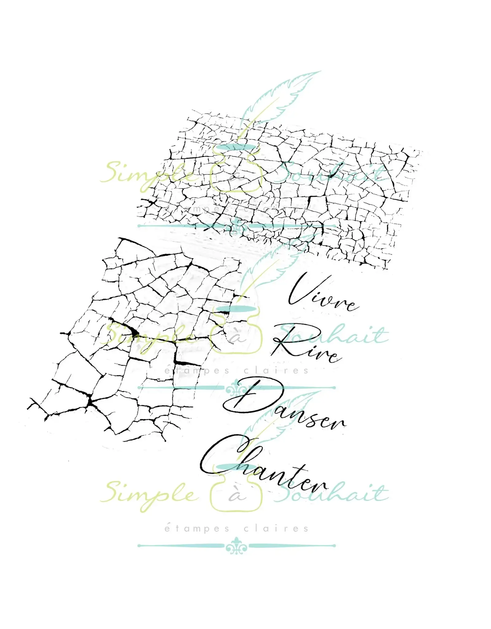 SIMPLE A SOUHAITS SIMPLE À SOUHAIT TEXTURES CRAQUELÉES CLEAR STAMP SET