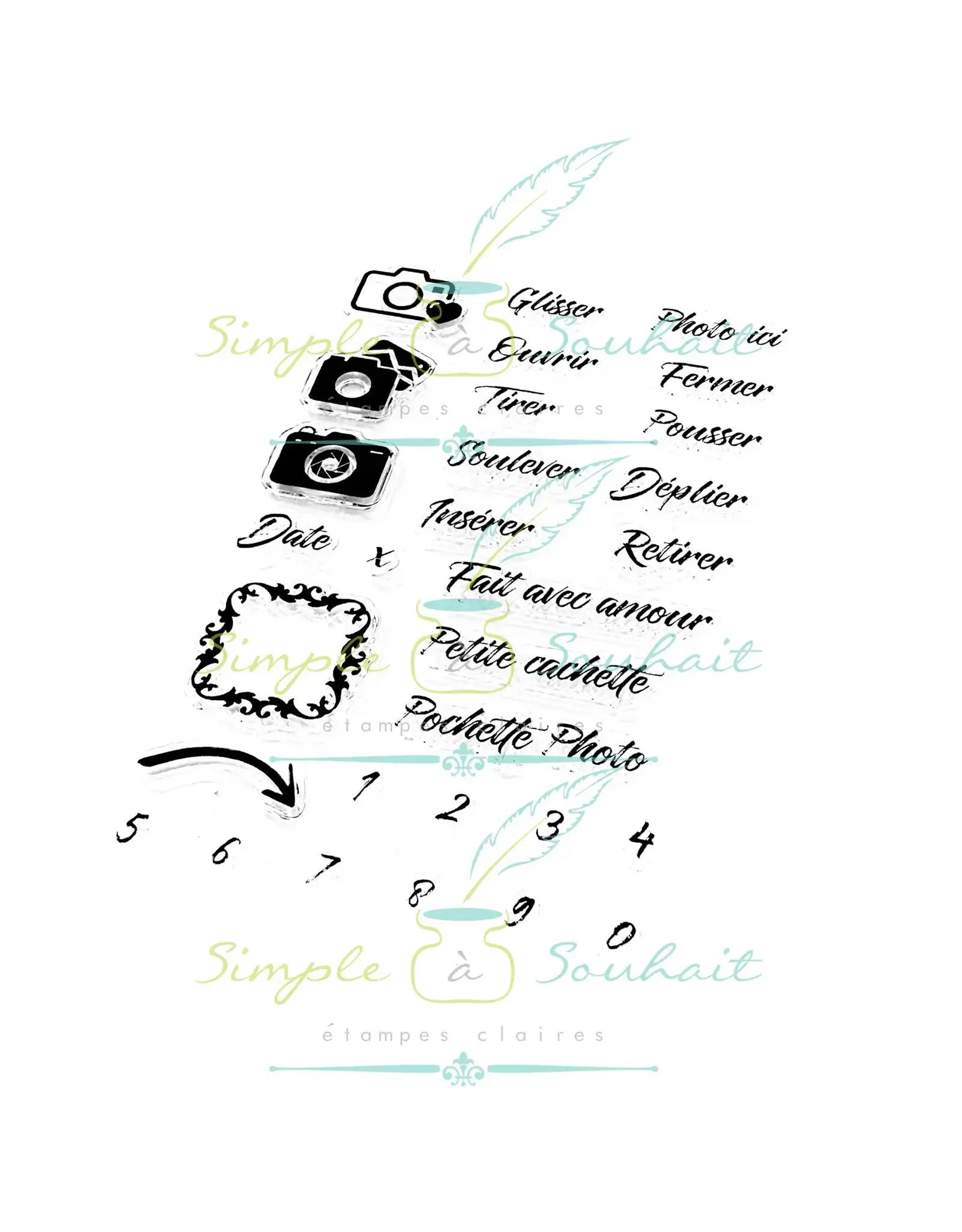 SIMPLE A SOUHAITS SIMPLE À SOUHAIT ALBUM CLEAR STAMP SET
