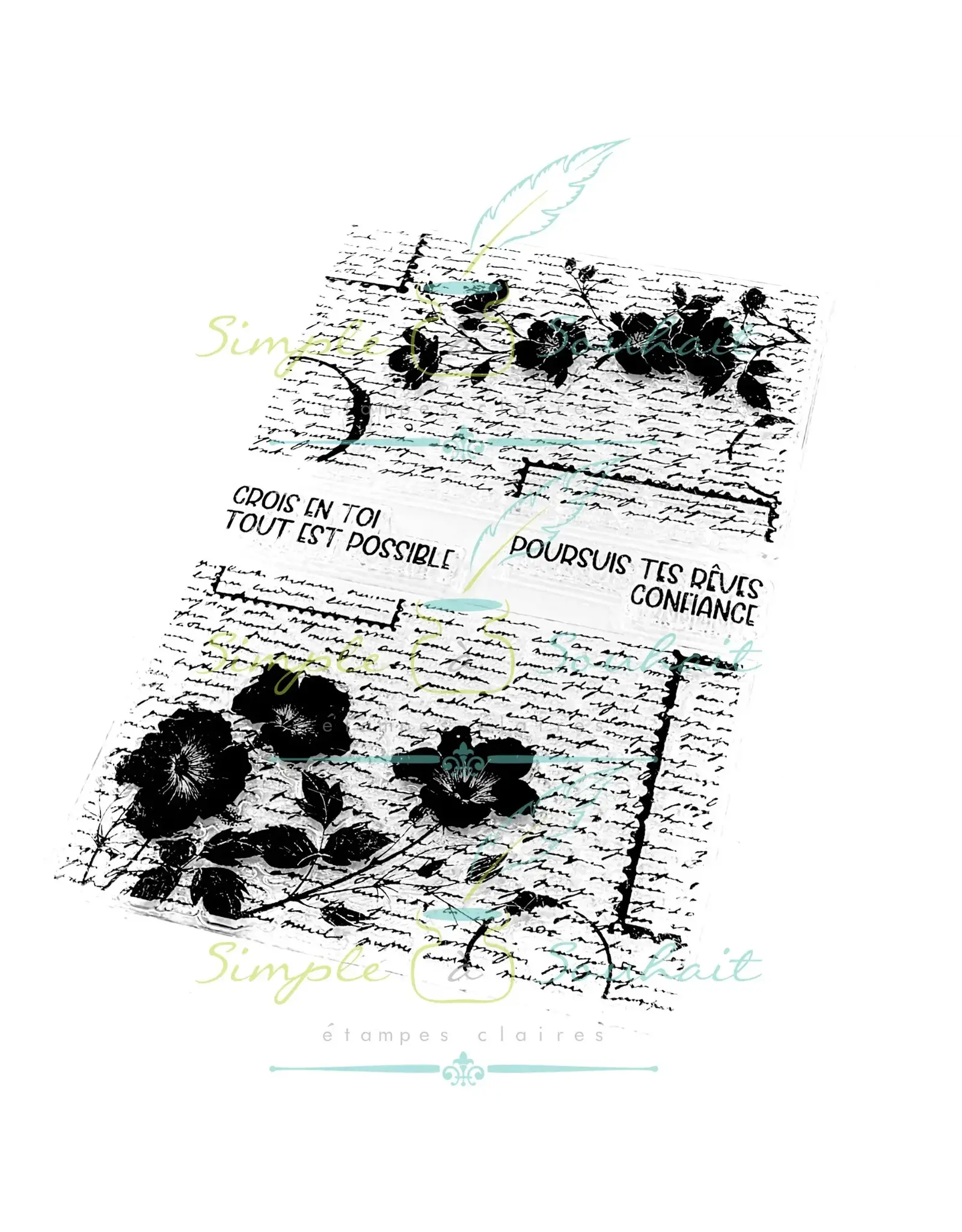 SIMPLE A SOUHAITS SIMPLE À SOUHAIT MOTIFS FLORAUX CLEAR STAMP