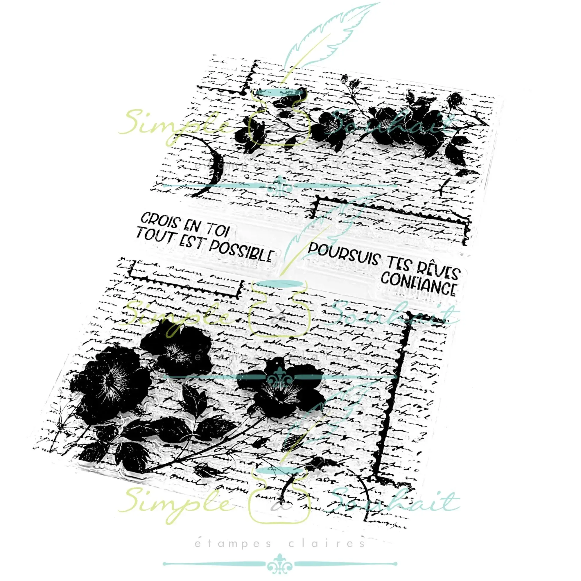 SIMPLE À SOUHAITS SIMPLE À SOUHAIT MOTIFS FLORAUX CLEAR STAMP