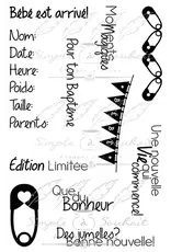 SIMPLE A SOUHAITS SIMPLE À SOUHAIT NAISSANCE #2 CLEAR STAMP SET