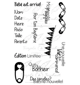 SIMPLE A SOUHAITS SIMPLE À SOUHAIT NAISSANCE #2 CLEAR STAMP SET