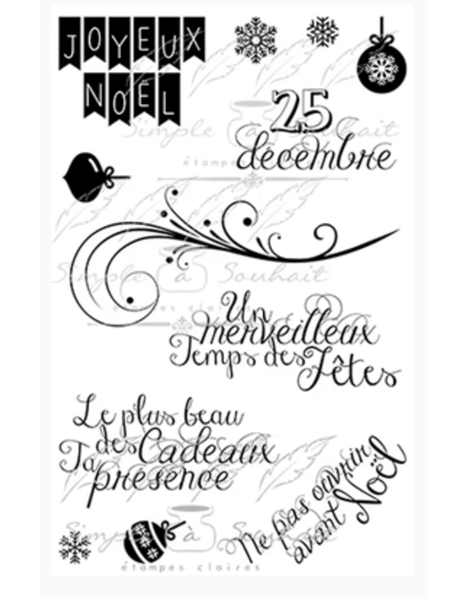 SIMPLE A SOUHAITS SIMPLE A SOUHAITS JOYEUX NOEL #2 CLEAR STAMP SET
