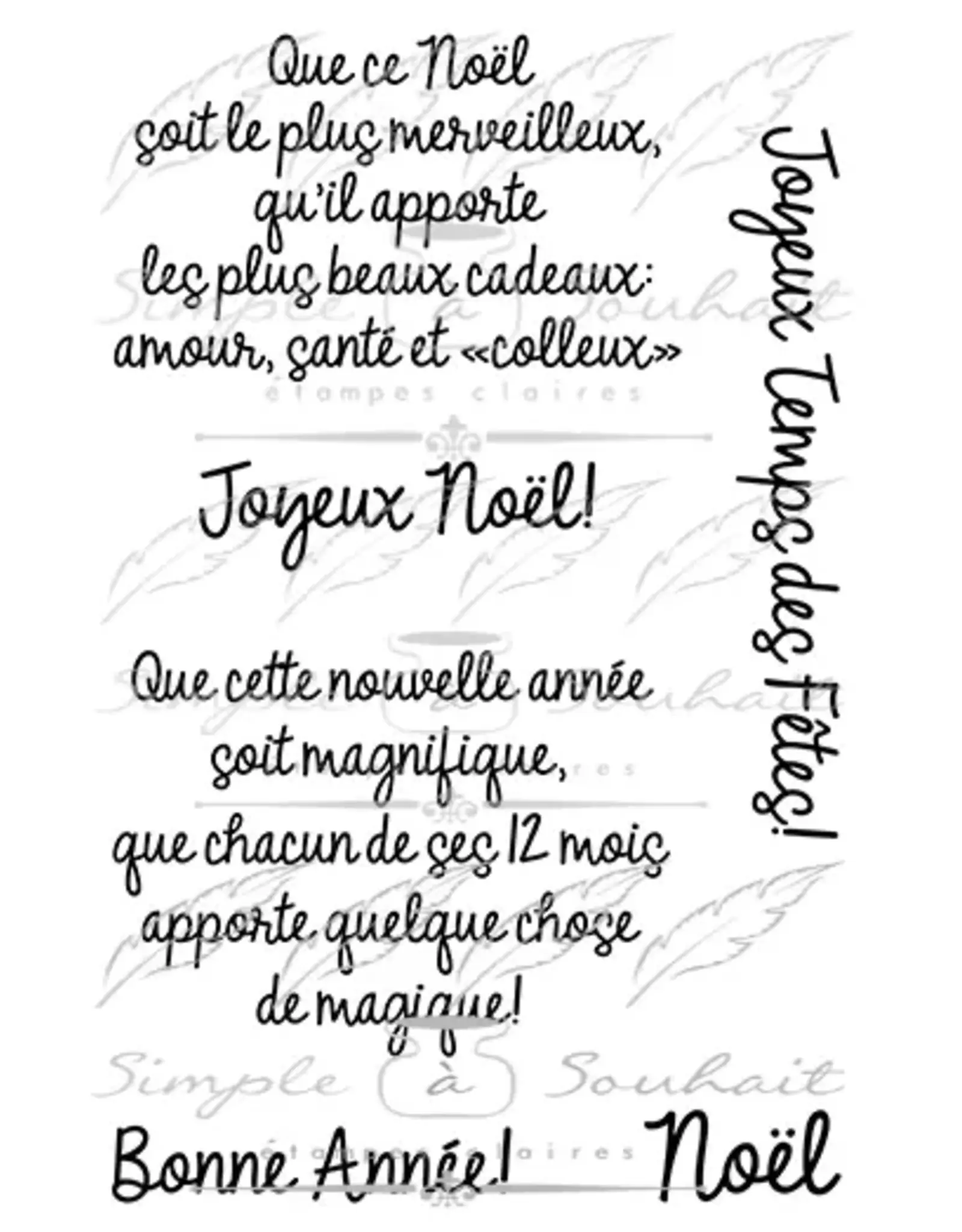 SIMPLE A SOUHAITS SIMPLE À SOUHAIT SOUHAITS NOËL #1 CLEAR STAMP SET