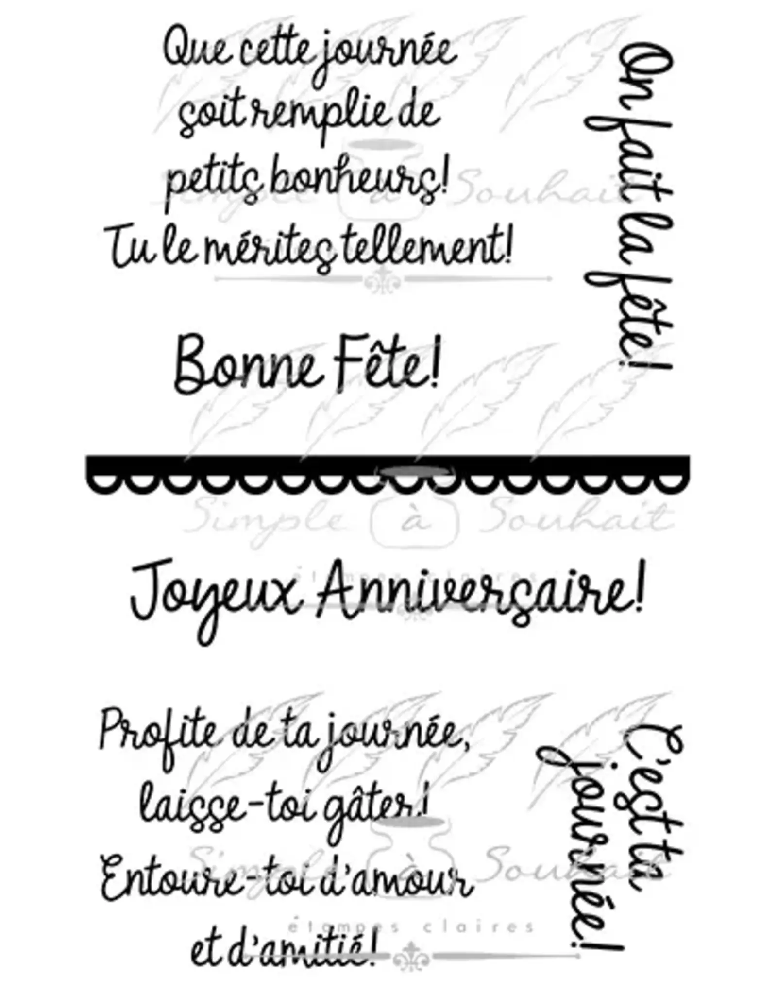 SIMPLE A SOUHAITS SIMPLE À SOUHAIT SOUHAITS FÊTE #1 CLEAR STAMP SET