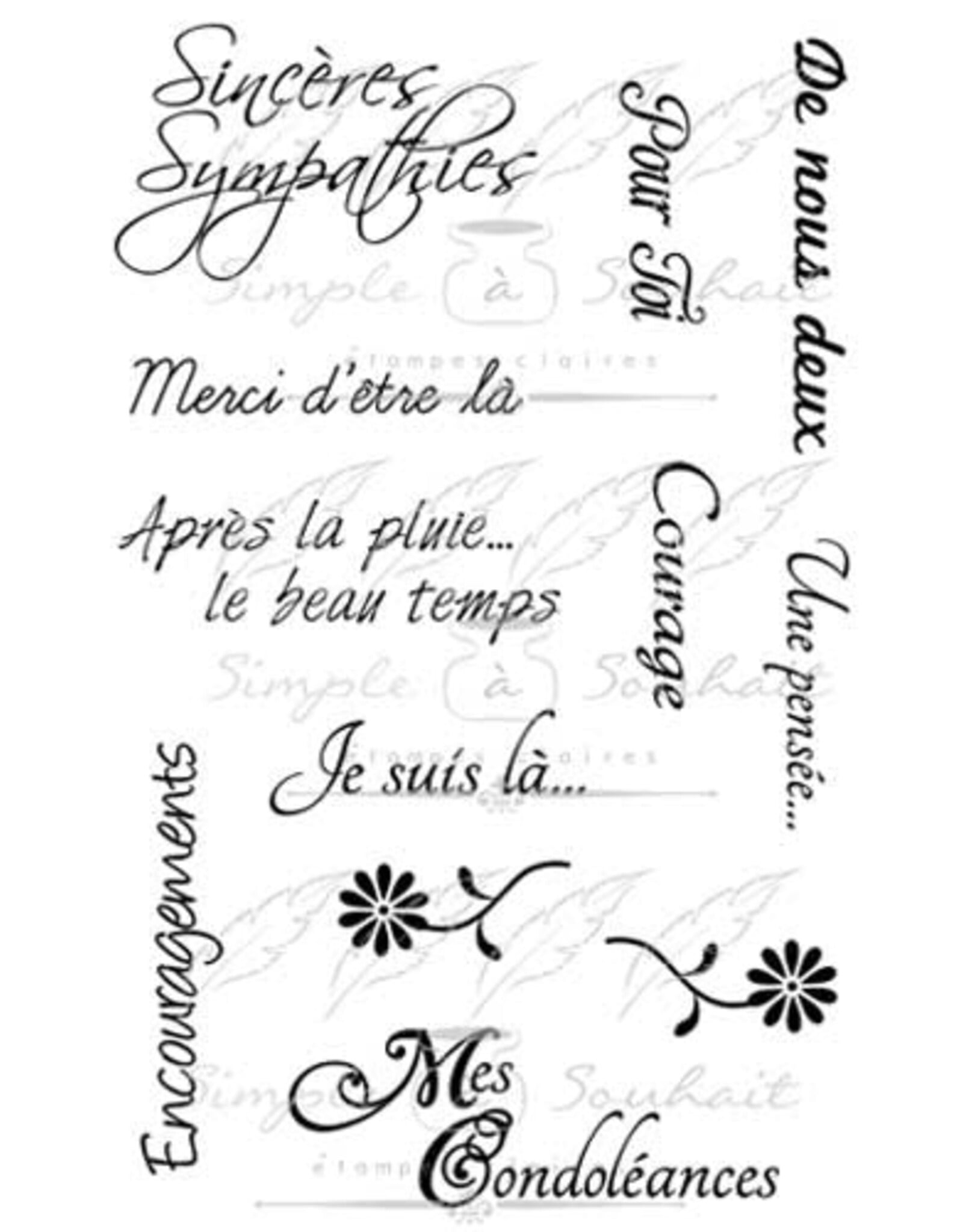 SIMPLE A SOUHAITS SIMPLE À SOUHAIT SYMPATHIES CLEAR STAMP SET