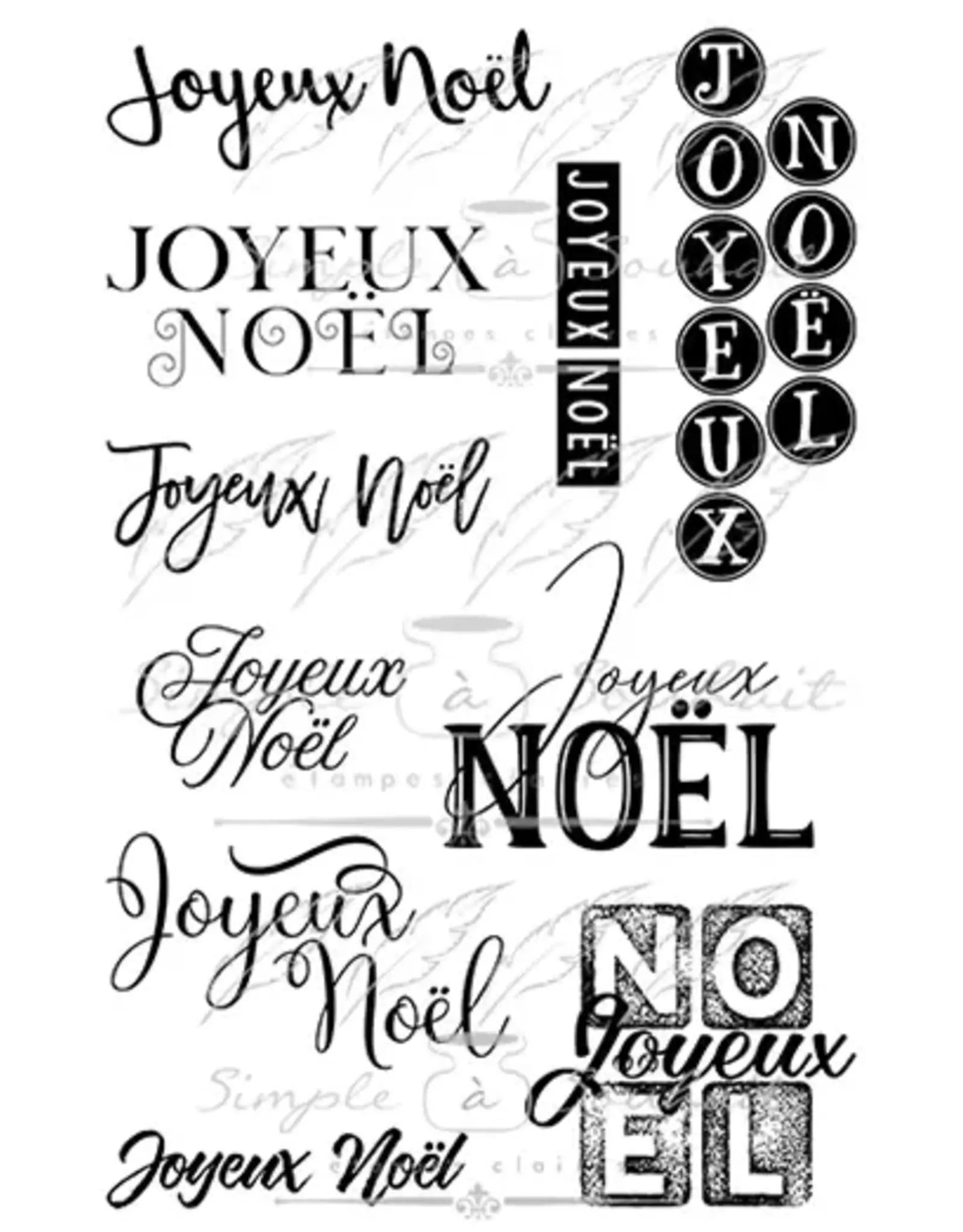 SIMPLE A SOUHAITS SIMPLE À SOUHAIT JOYEUX NOËL DIVERS CLEAR STAMP SET