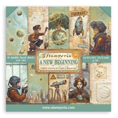 STAMPERIA STAMPERIA A NEW BEGINNING 12x12 PAPER PACK 10 SHEETS