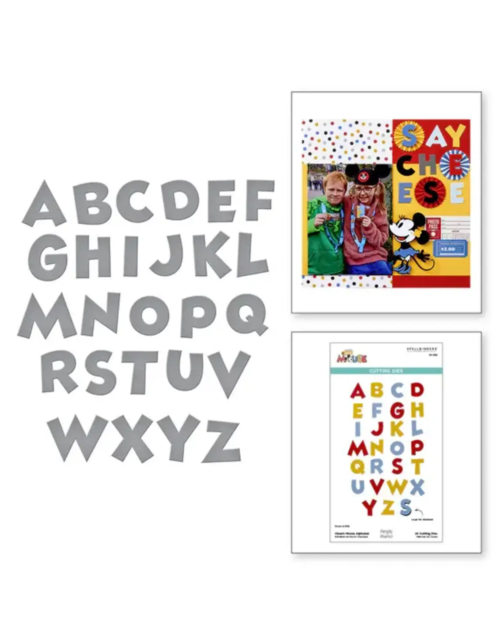 SPELLBINDERS SPELLBINDERS SAY CHEESE CLASSIC MOUSE ALPHABET ETCHED DIE SET