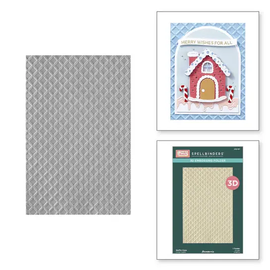 SPELLBINDERS SPELLBINDERS STAMPERIA CANDY CHRISTMAS COLLECTION WAFFLE CONE 3D EMBOSSING FOLDER