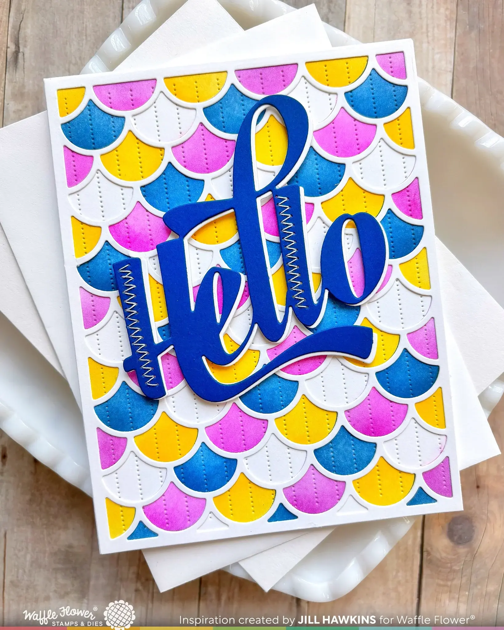 WAFFLE FLOWER WAFFLE FLOWER WAVING HELLO WORD DIE SET