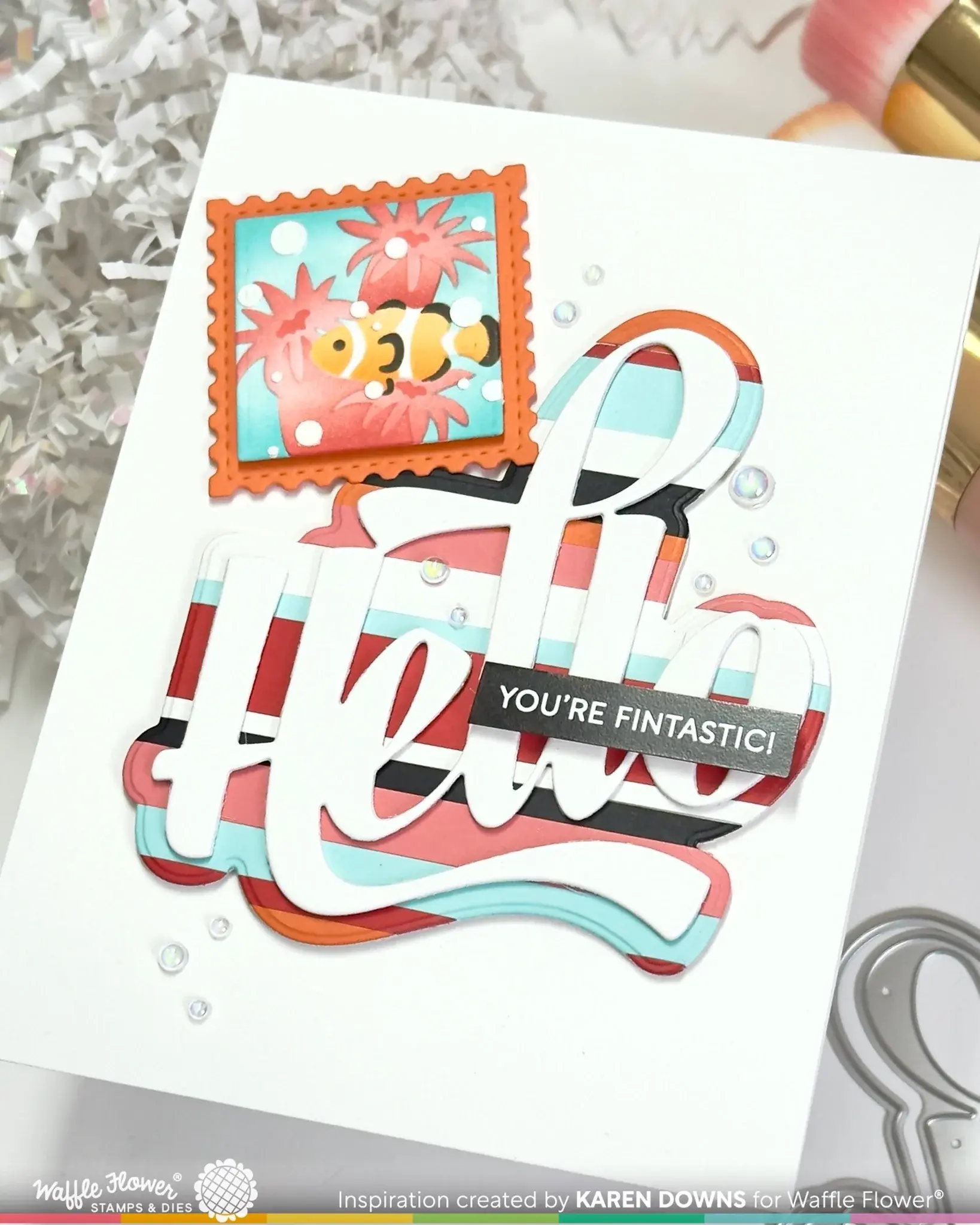 WAFFLE FLOWER WAFFLE FLOWER WAVING HELLO WORD DIE SET