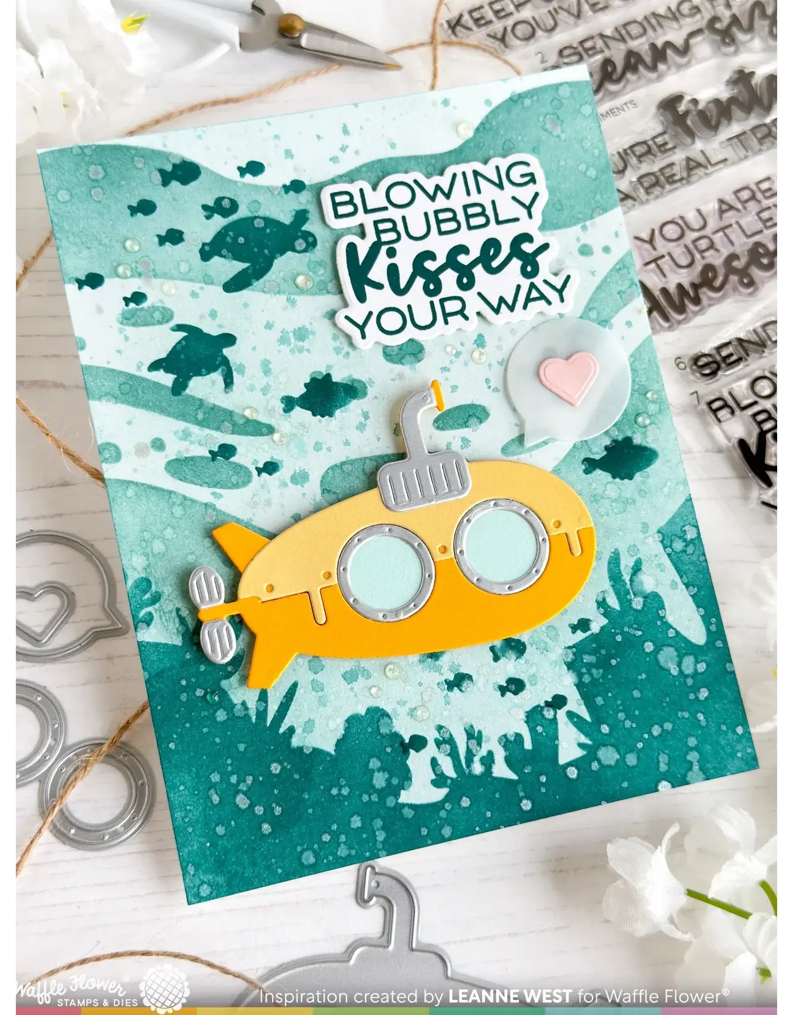 WAFFLE FLOWER WAFFLE FLOWER UNDER THE SEA BACKGROUND STENCIL SET