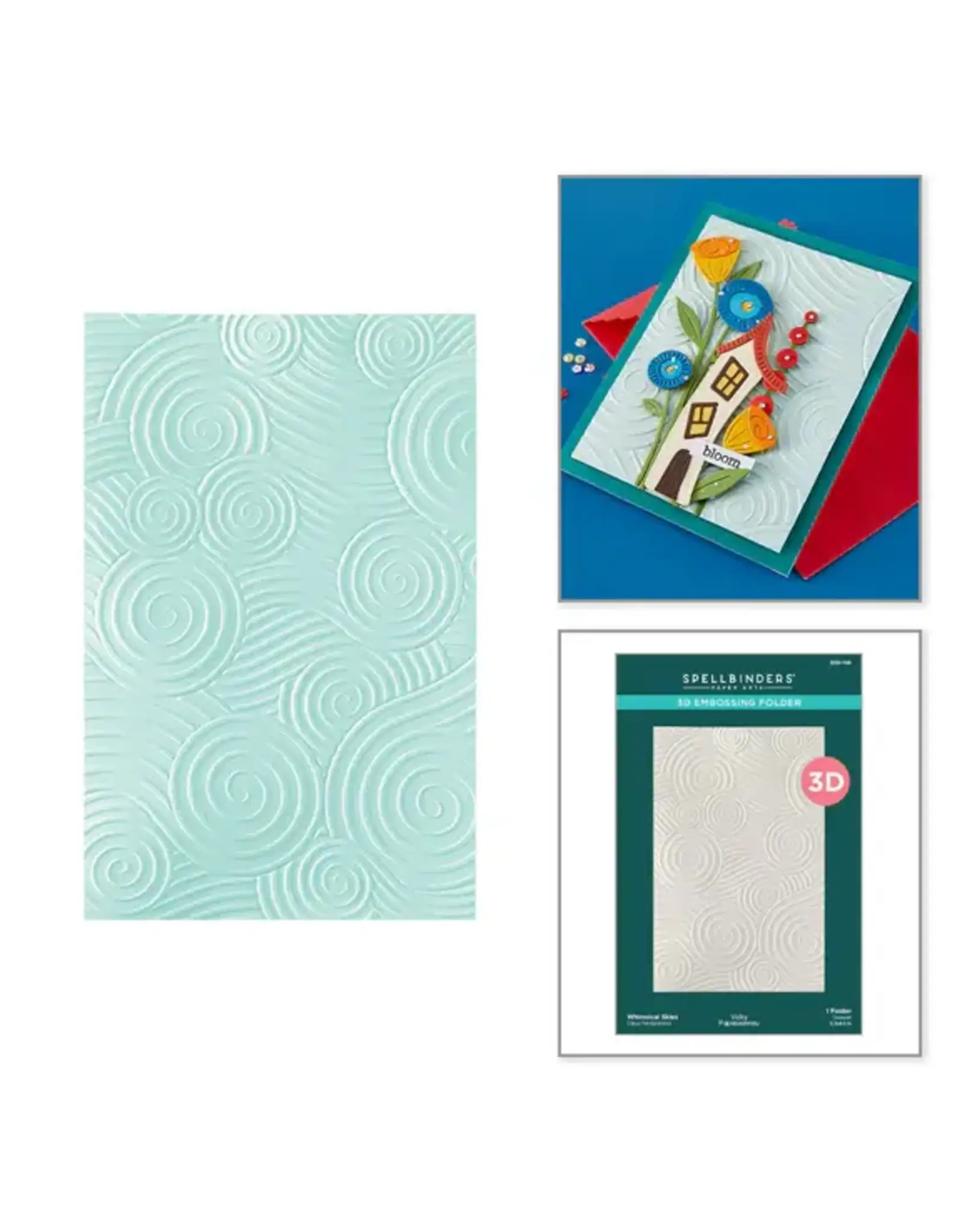 SPELLBINDERS SPELLBINDERS VICKY PAPAIOANNOU WHIMSICAL SKIES 3D EMBOSSING FOLDER