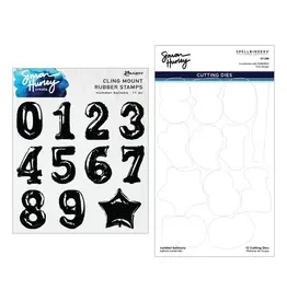 SPELLBINDERS SPELLBINDERS SIMON HURLEY NUMBER BALLOONS CLING STAMP AND DIE BUNDLE