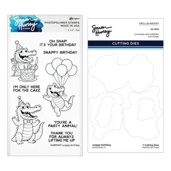 SPELLBINDERS SPELLBINDERS SIMON HURLEY SNAPPY BIRTHDAY CLEAR STAMP AND DIE BUNDLE