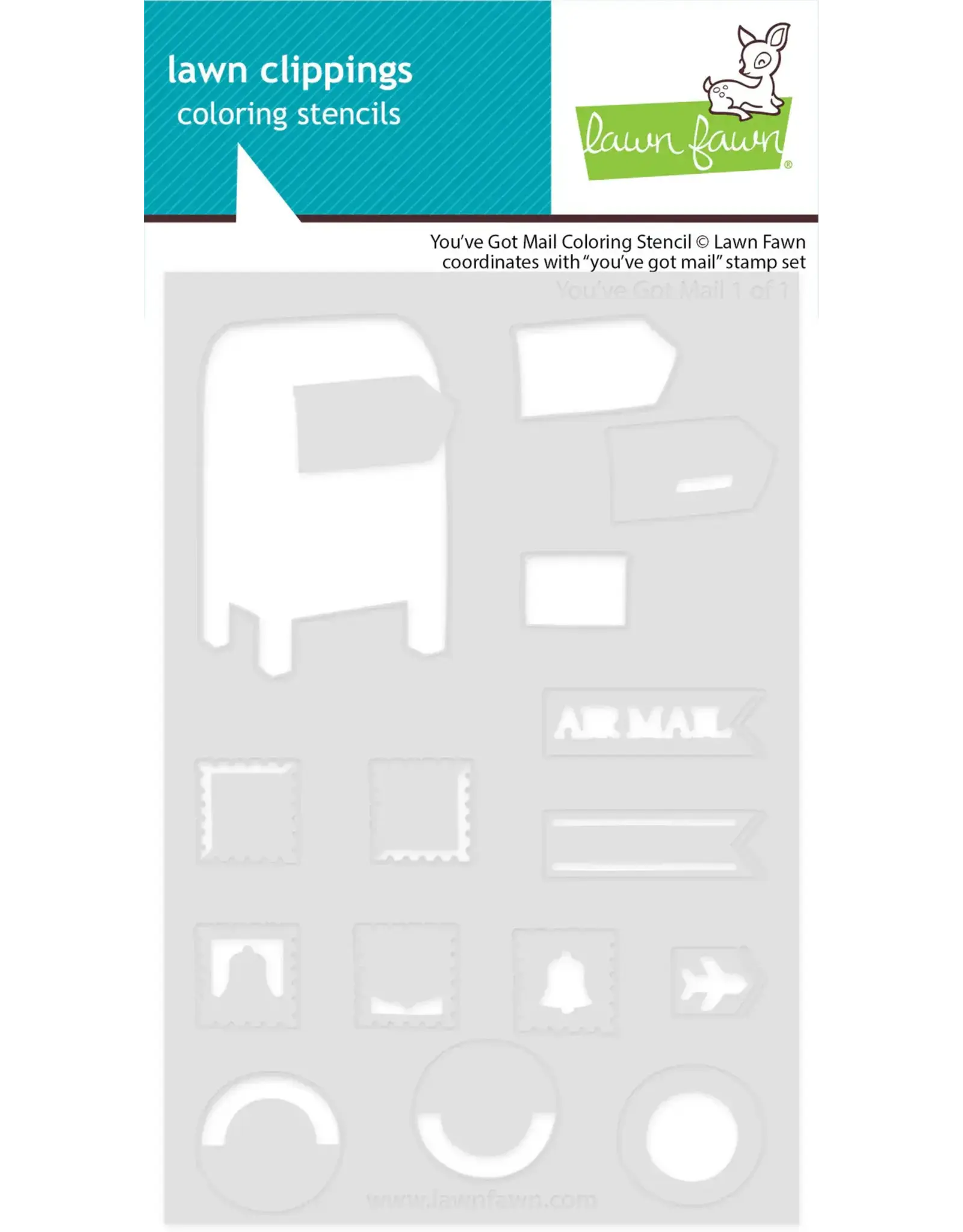 LAWN FAWN LAWN FAWN YOU'VE GOT MAIL COLORING STENCIL