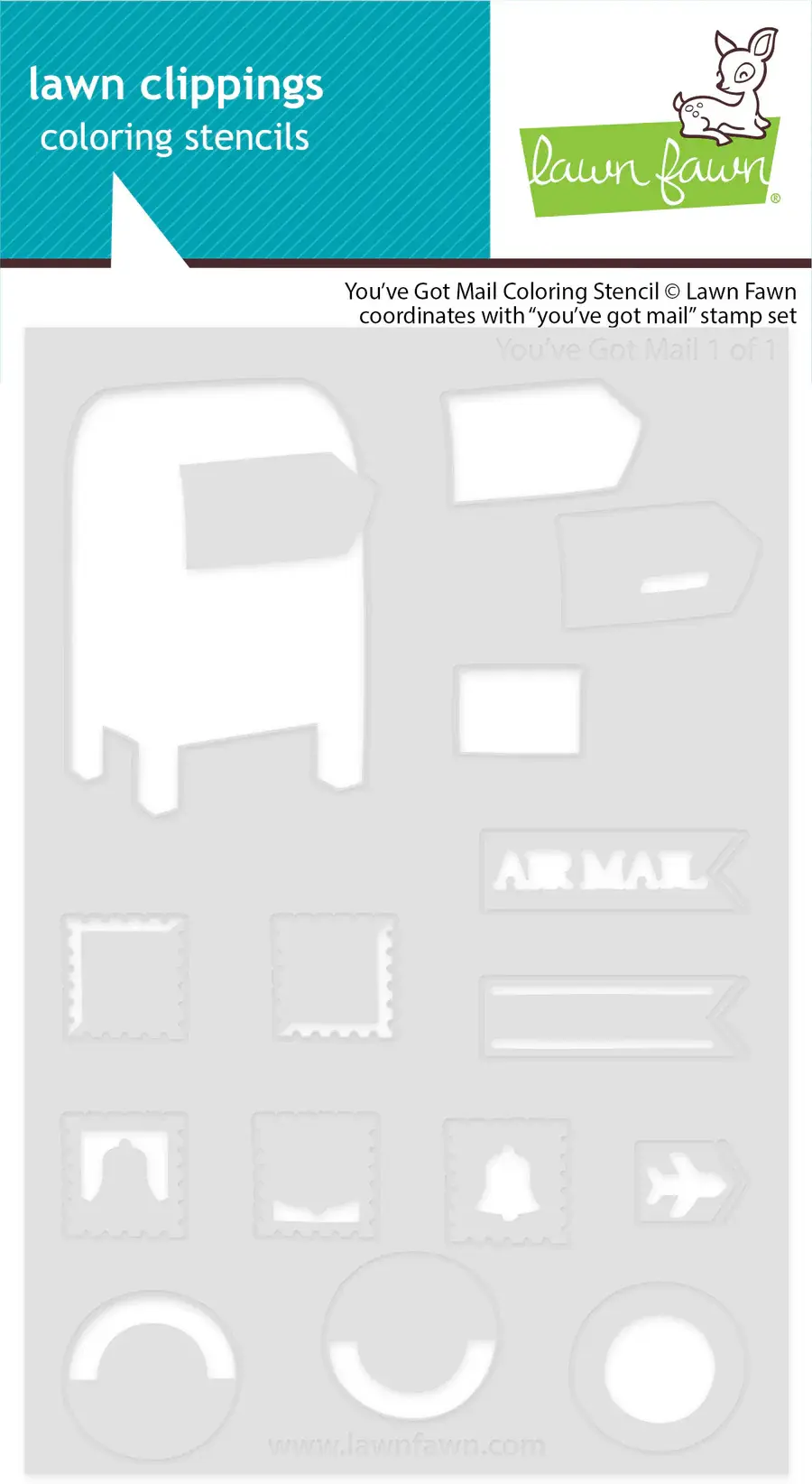 LAWN FAWN LAWN FAWN YOU'VE GOT MAIL COLORING STENCIL