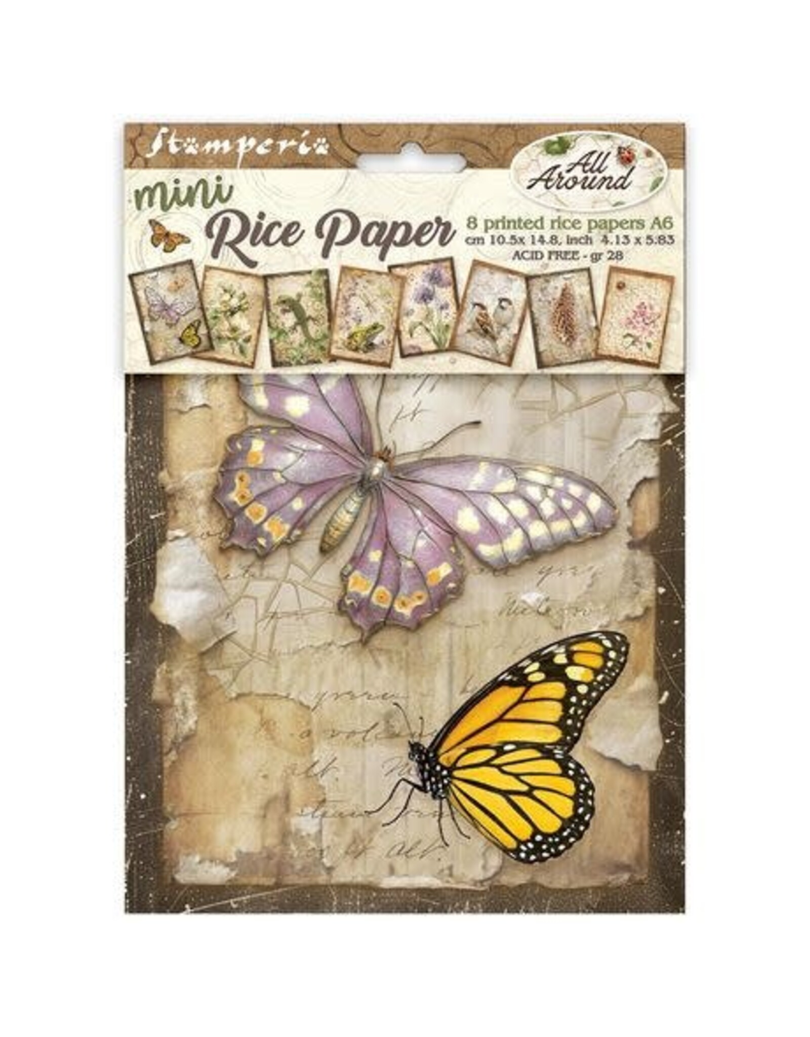STAMPERIA STAMPERIA ALL AROUND A6 MINI RICE PAPER 8/PK