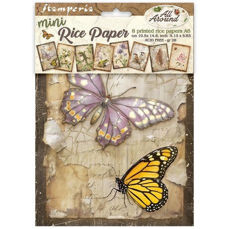 STAMPERIA STAMPERIA ALL AROUND A6 MINI RICE PAPER 8/PK