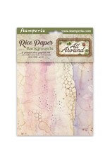 STAMPERIA STAMPERIA ALL AROUND ASSORTED A6 RICE PAPER DECOUPAGE BACKGROUNDS 10.5X14.8CM 8/PK