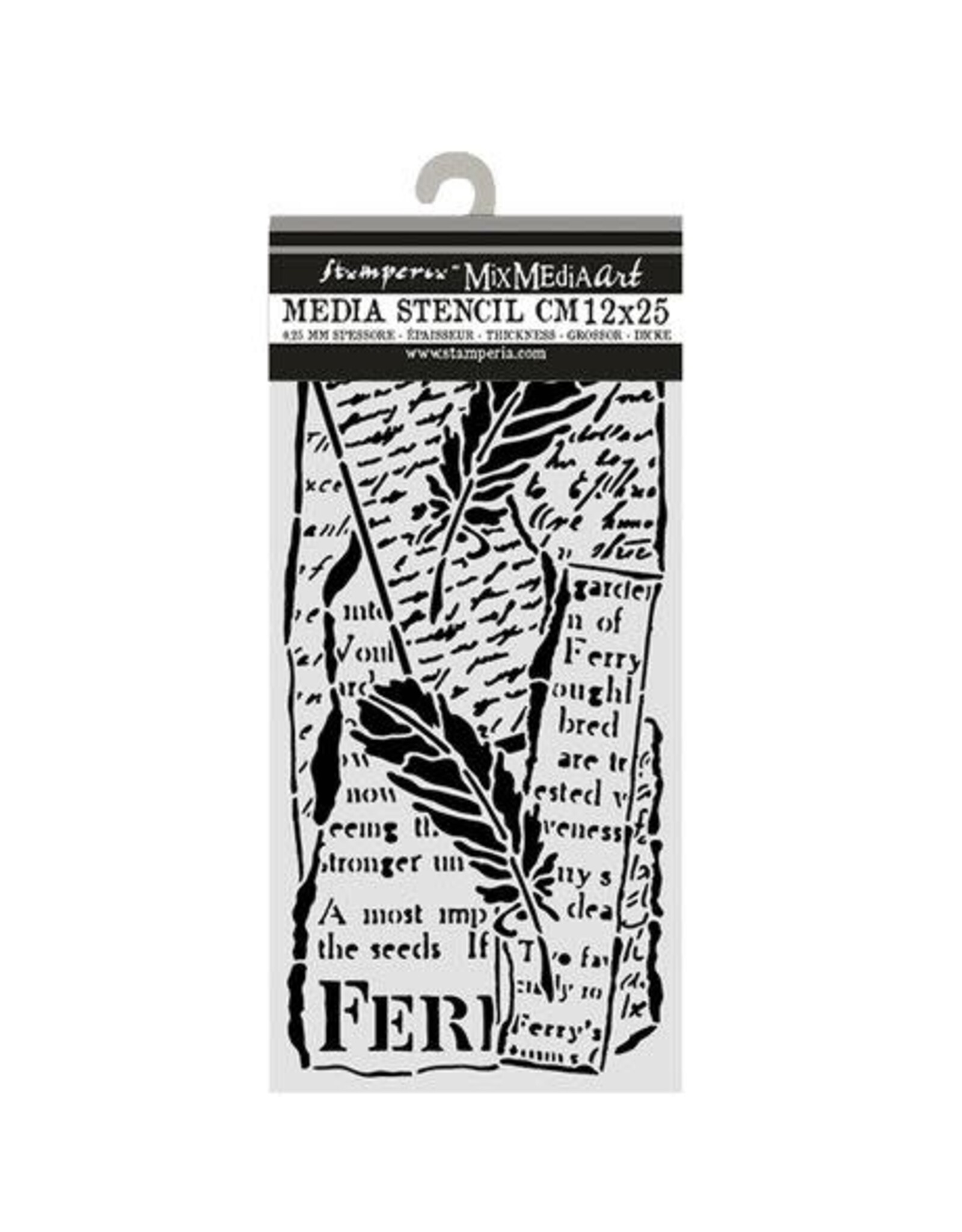 STAMPERIA STAMPERIA ALL AROUND LETTER AND FEATHERS 12x25cm STENCIL