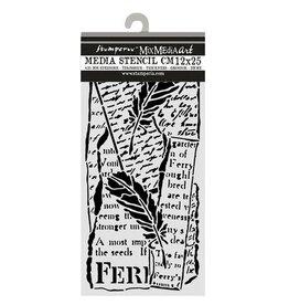 STAMPERIA STAMPERIA ALL AROUND LETTER AND FEATHERS 12x25cm STENCIL