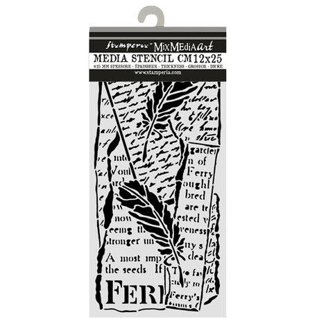 STAMPERIA STAMPERIA ALL AROUND LETTER AND FEATHERS 12x25cm STENCIL