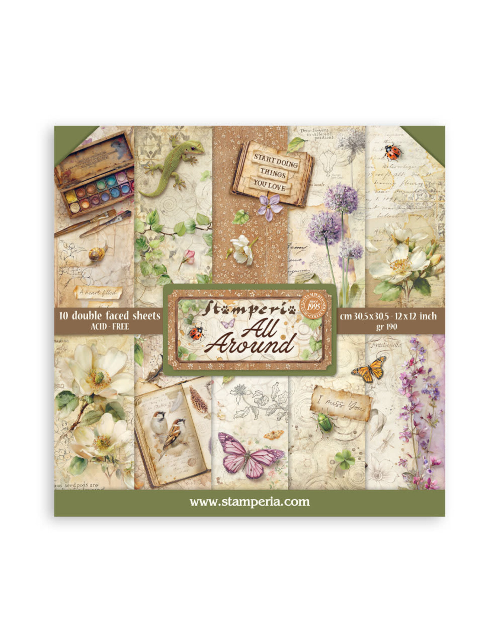 STAMPERIA STAMPERIA ALL AROUND 12x12 PAPER PACK 10 SHEETS