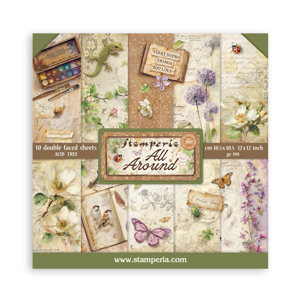 STAMPERIA STAMPERIA ALL AROUND 12x12 PAPER PACK 10 SHEETS