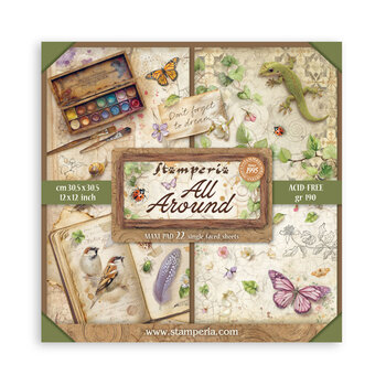 STAMPERIA STAMPERIA ALL AROUND MAXI PAD 12x12 PAPER PACK 22 SHEETS