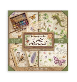 STAMPERIA STAMPERIA ALL AROUND MAXI PAD 8x8 PAPER PACK 22 SINGLE FACED SHEETS