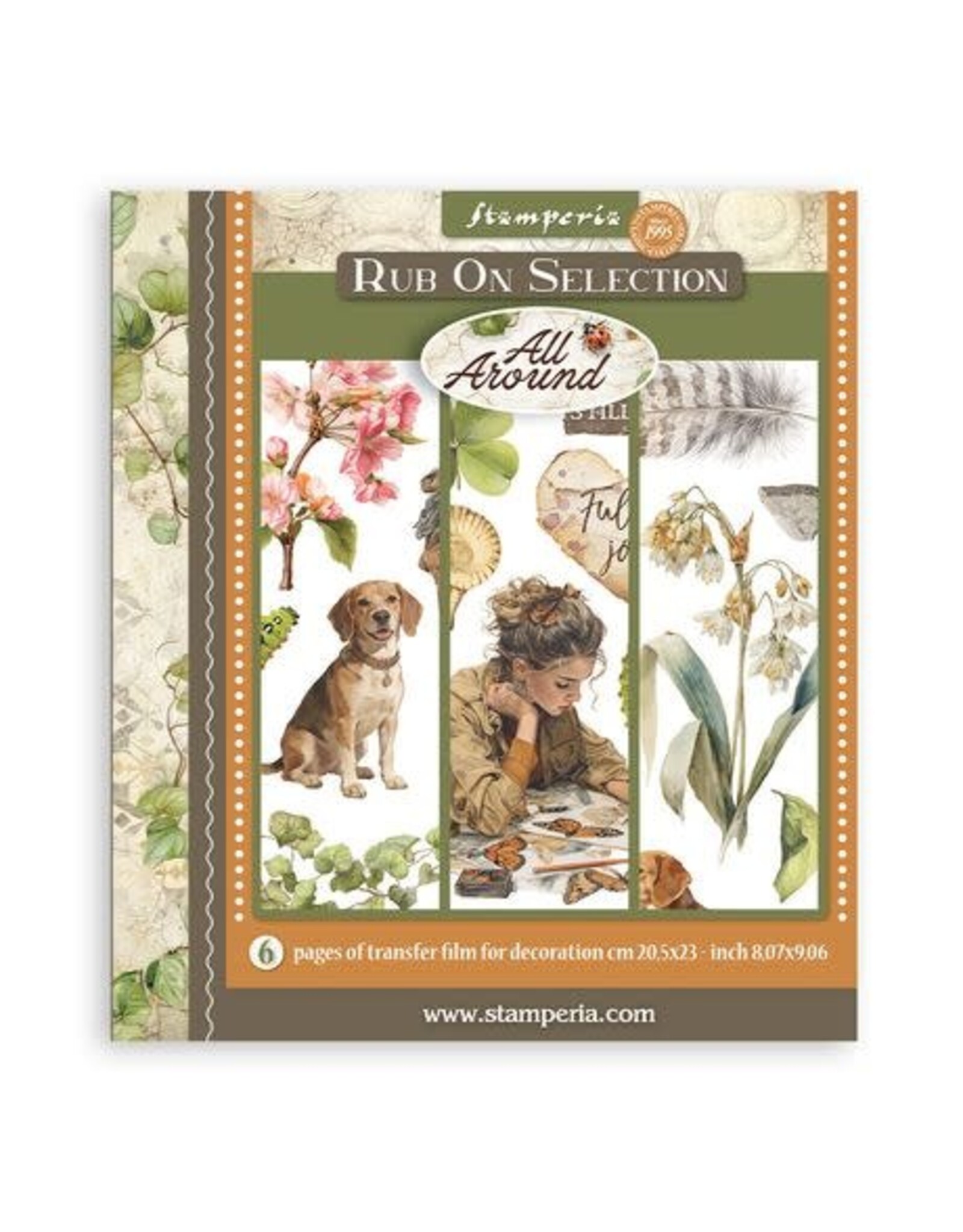 STAMPERIA STAMPERIA ALL AROUND 20.5cm X 23cm ASSORTED RUB-ONS 6/PK
