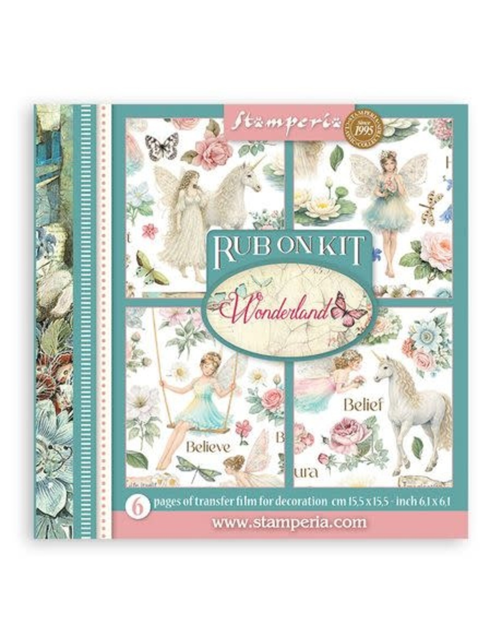 STAMPERIA STAMPERIA WONDERLAND ASSORTED RUB-ONS 6/PK