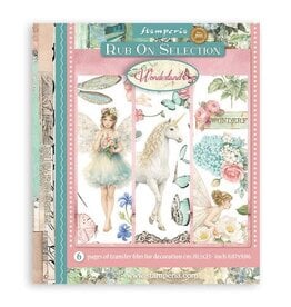 STAMPERIA STAMPERIA WONDERLAND 20.5cm X 23cm ASSORTED RUB-ONS 6/PK