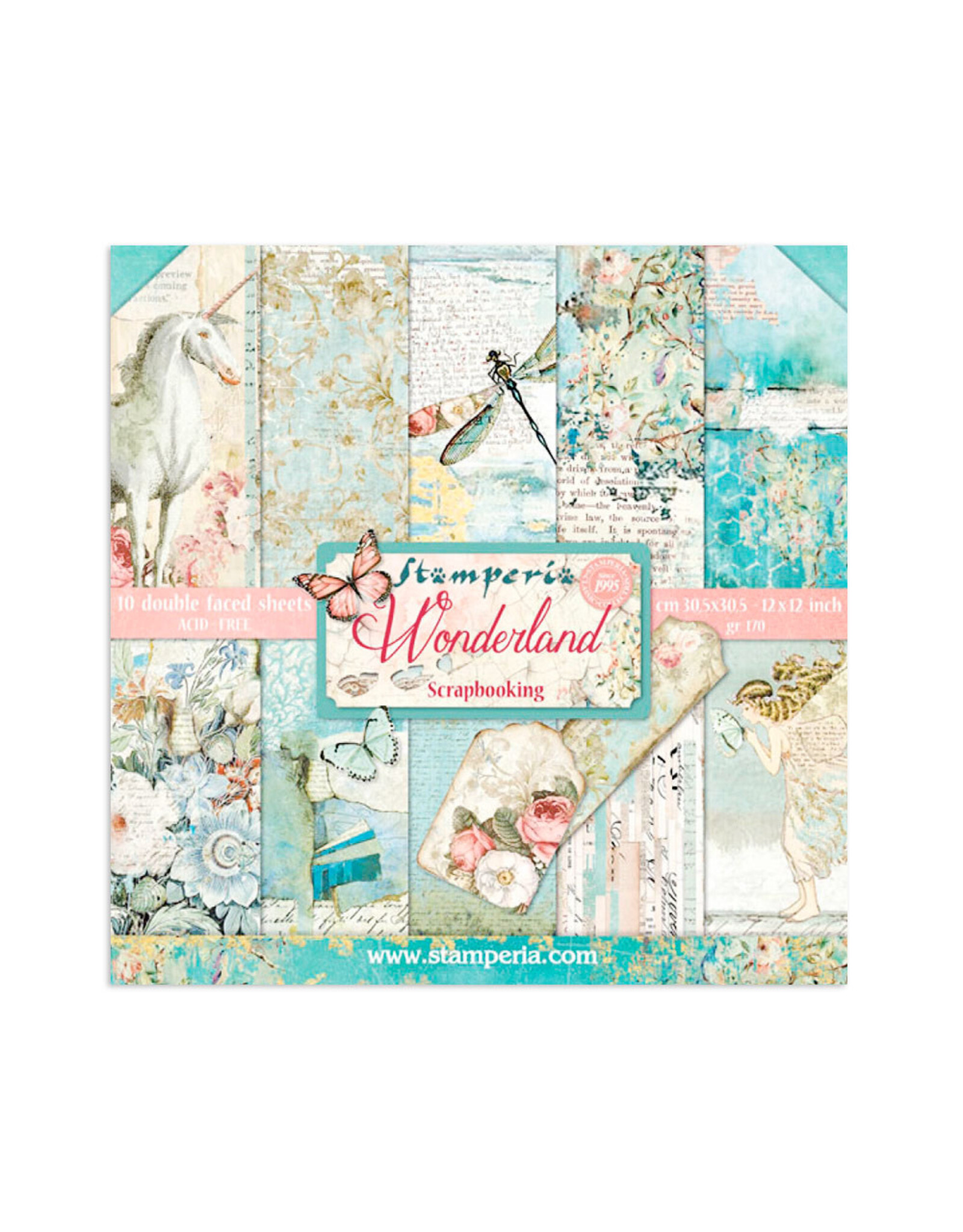 STAMPERIA STAMPERIA WONDERLAND 12x12 PAPER PACK 10 SHEETS
