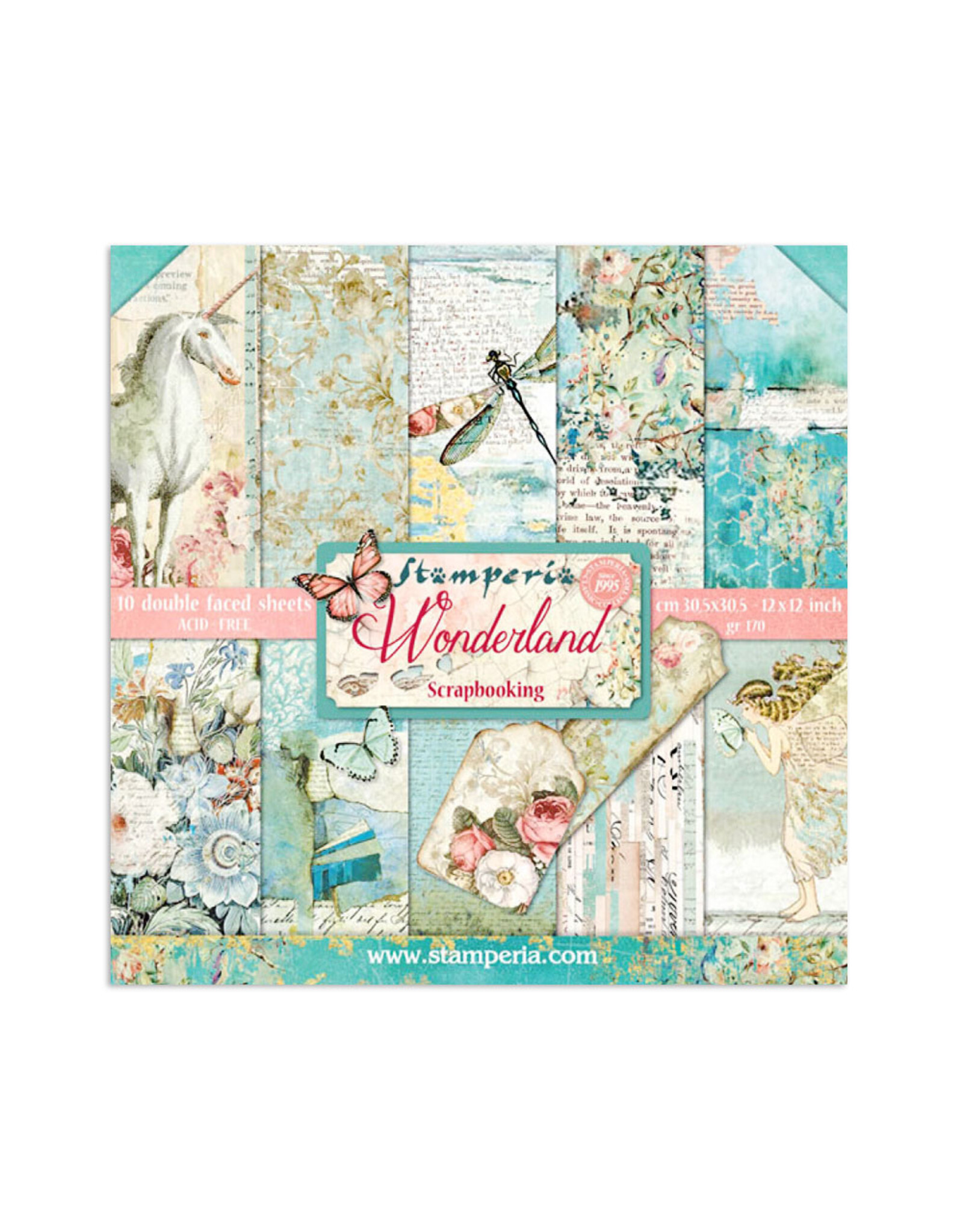 STAMPERIA STAMPERIA WONDERLAND 12x12 PAPER PACK 10 SHEETS