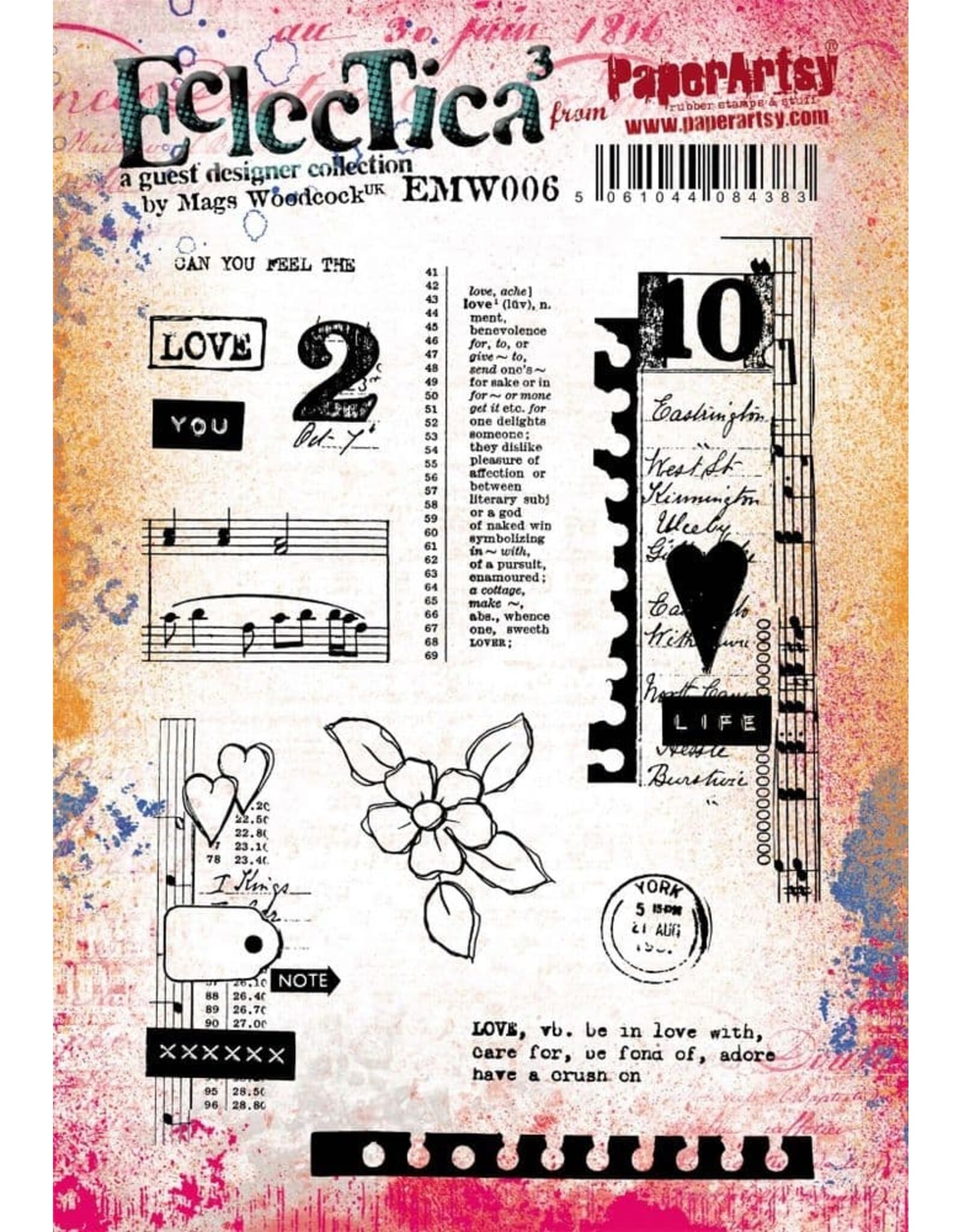 PAPER ARTSY PAPER ARTSY ECLECTICA MAGS WOODCOCK EMW006 CLING STAMP SET