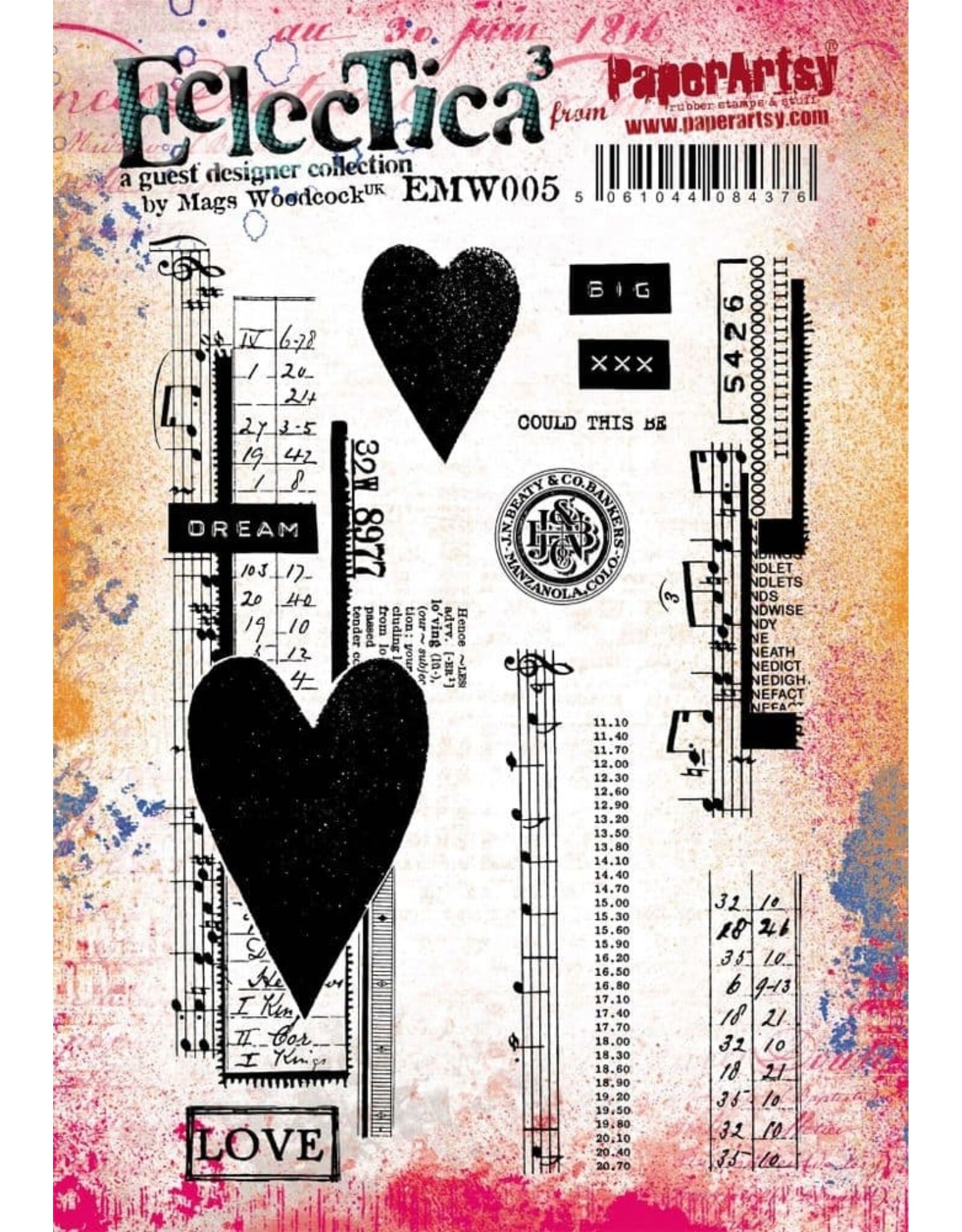 PAPER ARTSY PAPER ARTSY ECLECTICA MAGS WOODCOCK EMW005 CLING STAMP SET