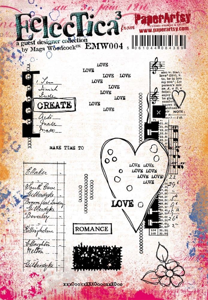 PAPER ARTSY PAPER ARTSY ECLECTICA MAGS WOODCOCK EMW004 CLING STAMP SET
