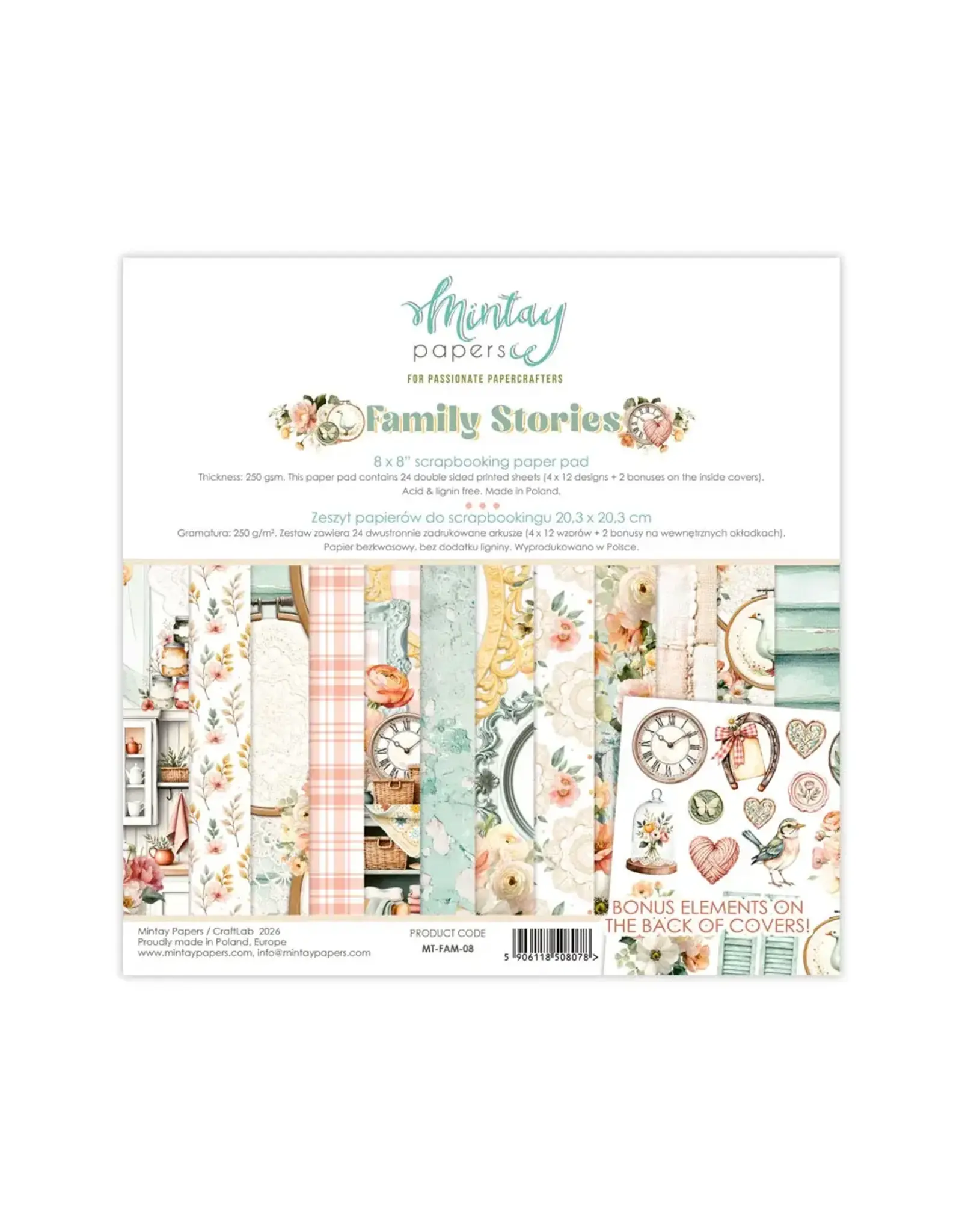 MINTAY MINTAY FAMILY STORIES 8x8 PAPER PAD 24 SHEETS