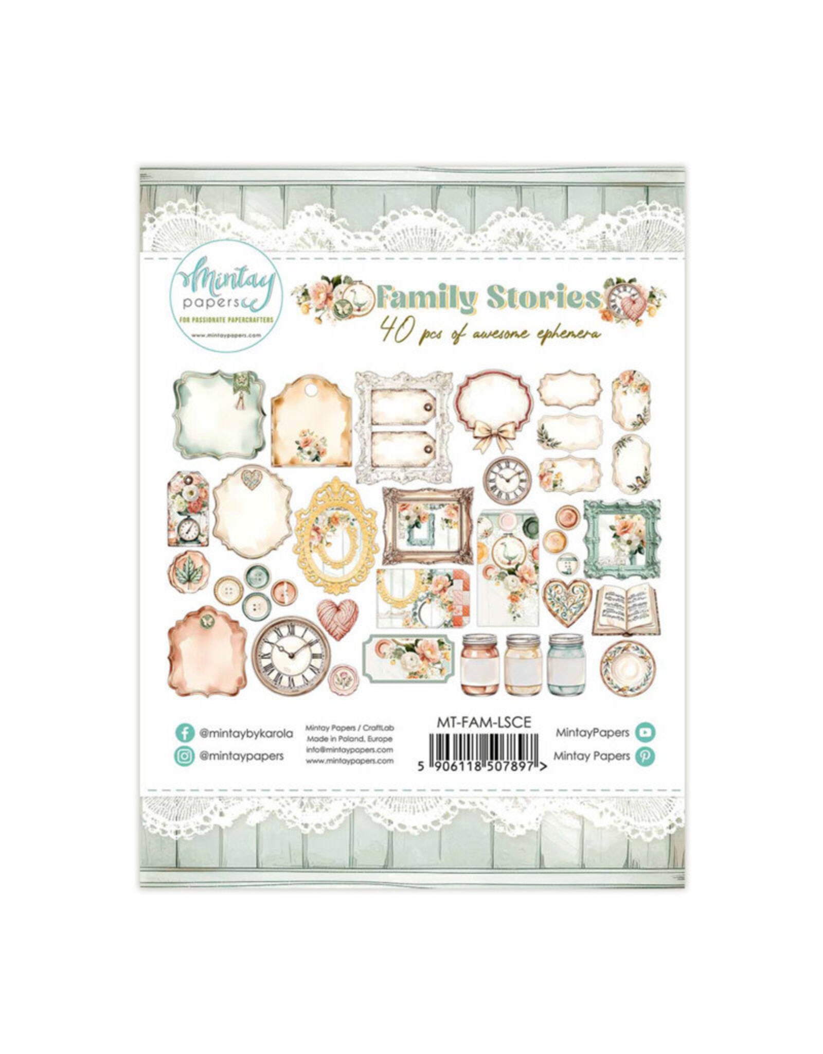 MINTAY MINTAY FAMILY STORIES PAPER ELEMENTS 40/PK