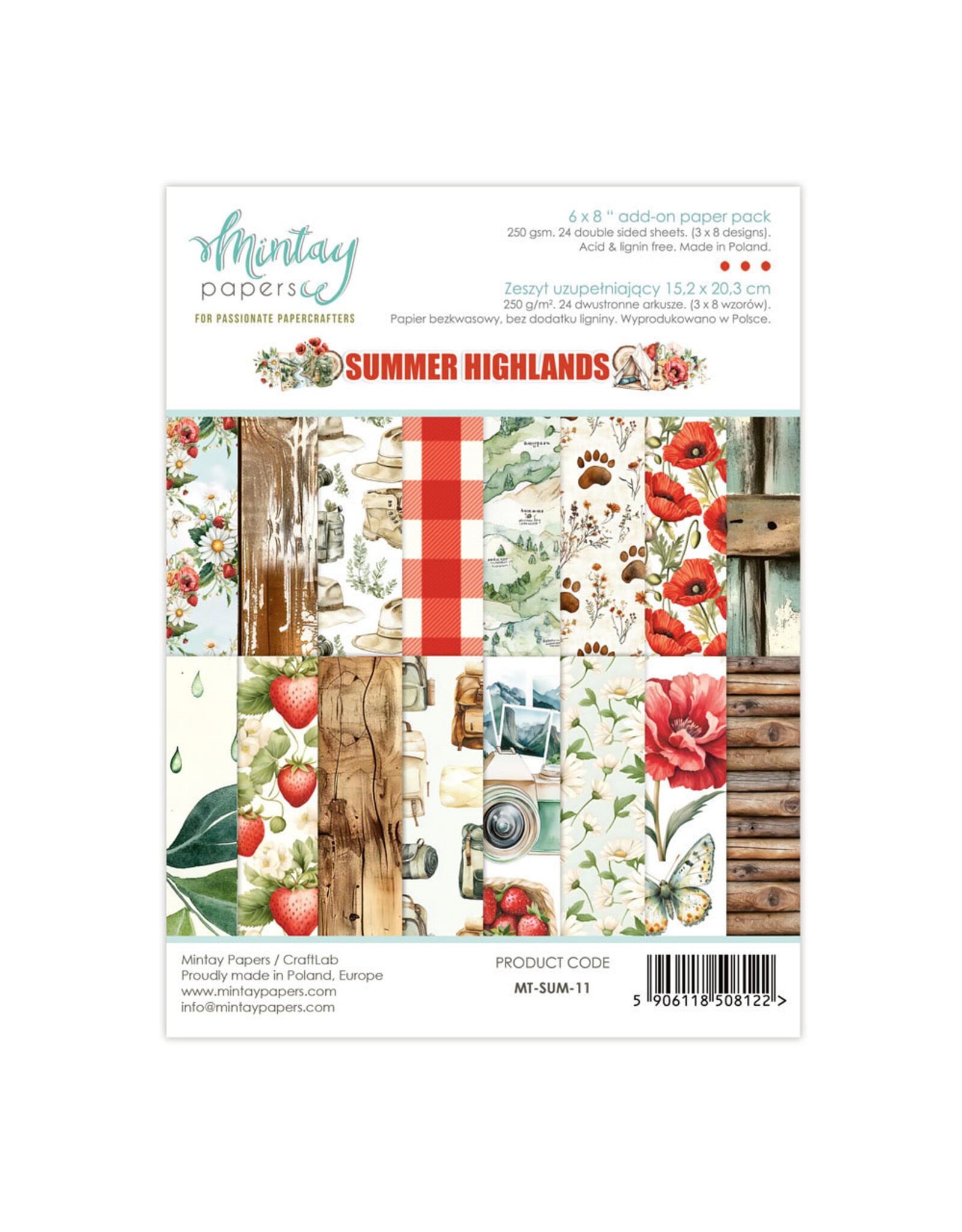 MINTAY MINTAY SUMMER HIGHLANDS 6x8 ADD-ON PAPER PAD 24 SHEETS