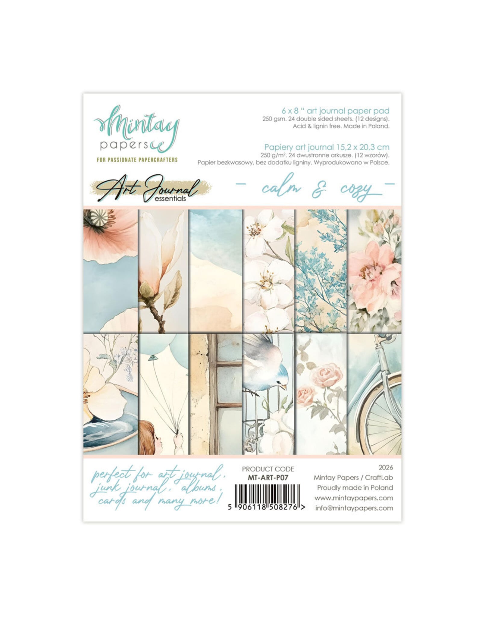 MINTAY MINTAY ART JOURNAL CALM & COZY 6x8 PAPER PAD 24 SHEETS