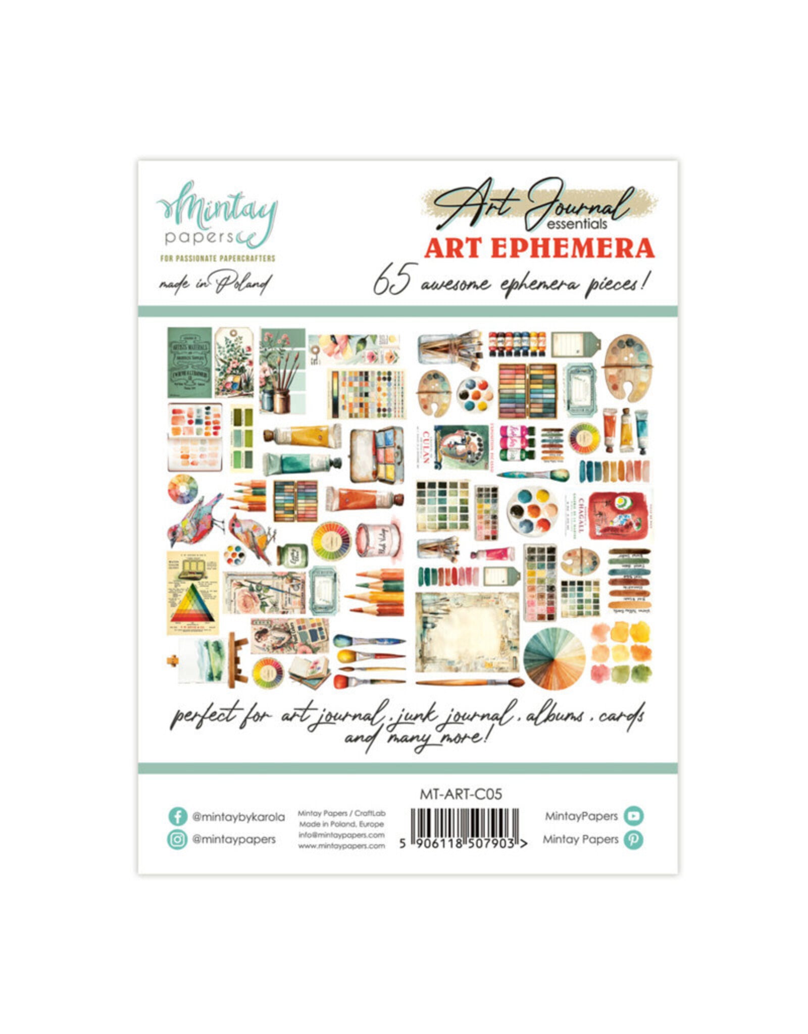 MINTAY MINTAY ART JOURNAL ART PAPER DIE-CUTS 65/PK
