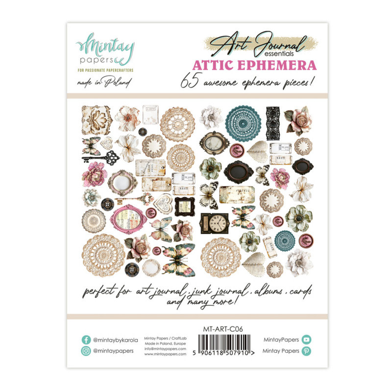 MINTAY MINTAY ART JOURNAL ATTIC PAPER DIE-CUTS 65/PK