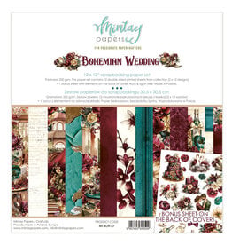 MINTAY MINTAY BOHEMIAN WEDDING 12x12 COLLECTION PACK 12 SHEETS + BONUS CUTOUTS