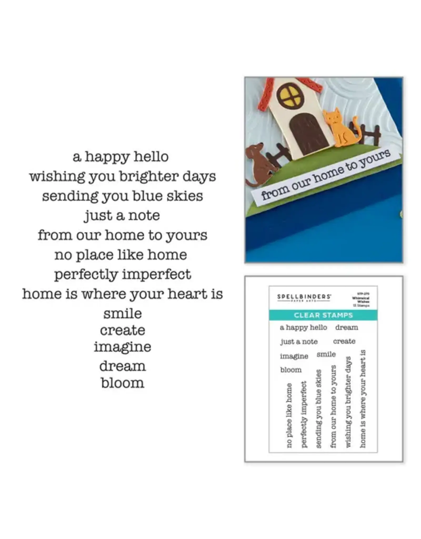 SPELLBINDERS SPELLBINDERS VICKY PAPAIOANNOU WHIMSICAL WISHES CLEAR STAMP SET