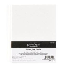 SPELLBINDERS SPELLBINDERS BETTERPRESS 5.5x4.25 (A2) PORCELAIN COTTON CARD PANELS 25/PK